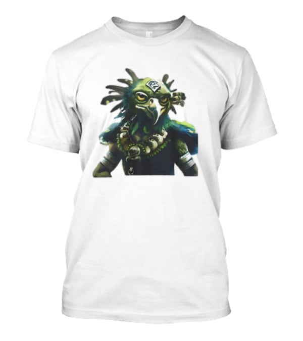 Seattle Seahawks Vintage Mascot Fantasy Bird God T-Shirt