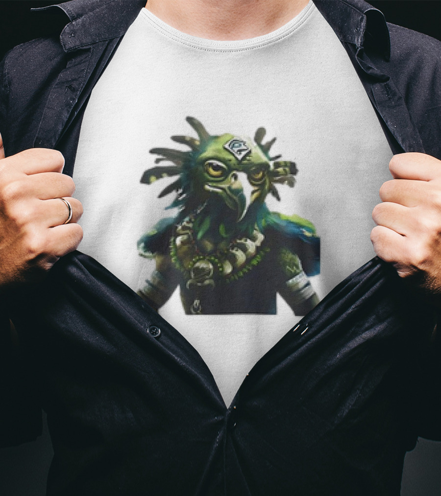 Seattle Seahawks Vintage Mascot Fantasy Bird God T-Shirt