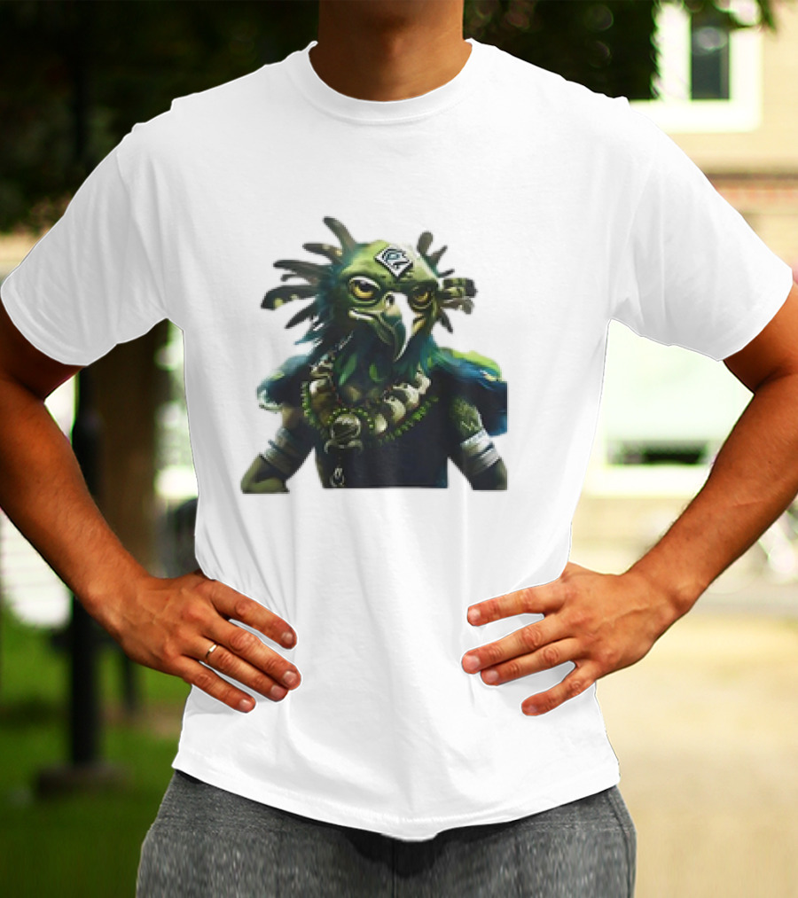 Seattle Seahawks Vintage Mascot Fantasy Bird God T-Shirt