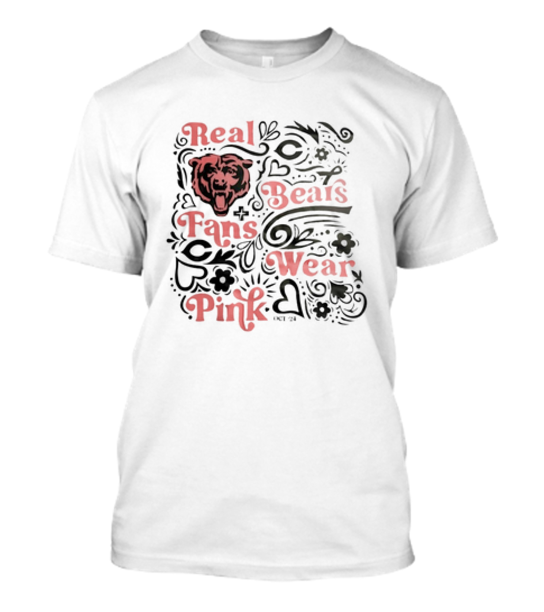 Real Bears Fans Wear Pink Chicago Bear T-Shirt