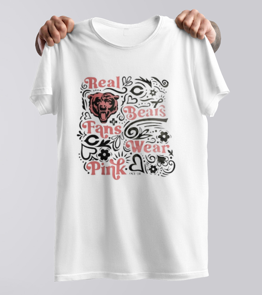 Real Bears Fans Wear Pink Chicago Bear T-Shirt