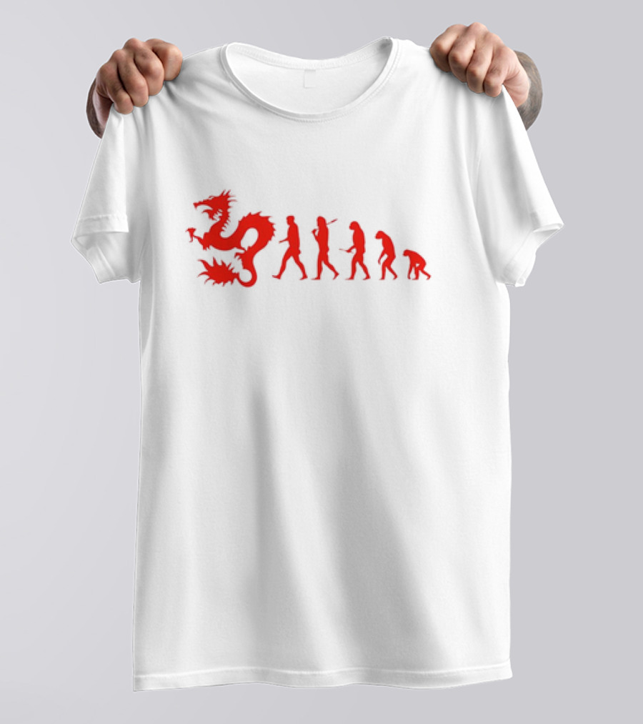 Dean Blunt Evolution With Red Dragon And Human Figures Progression T-Shirt