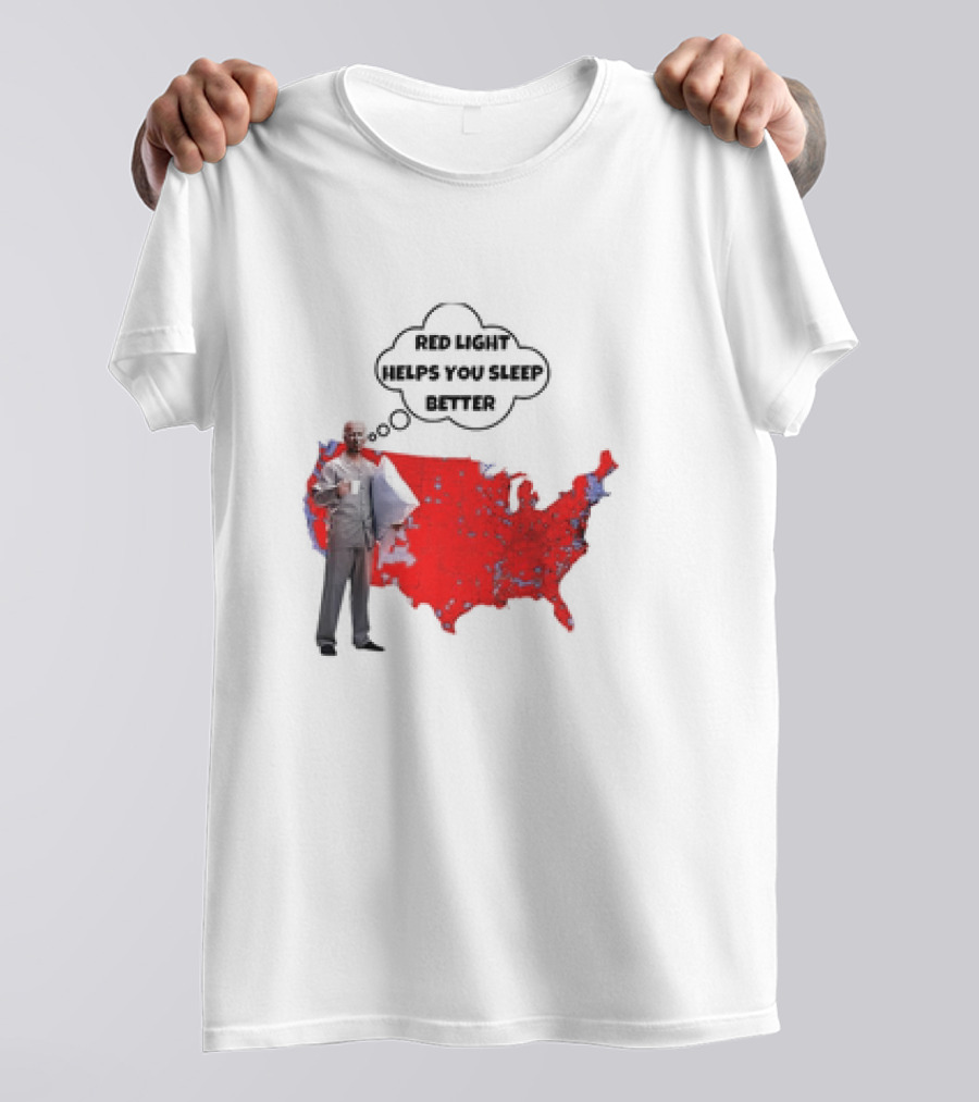 Red Light Helps You Sleep Better USA Map T-Shirt