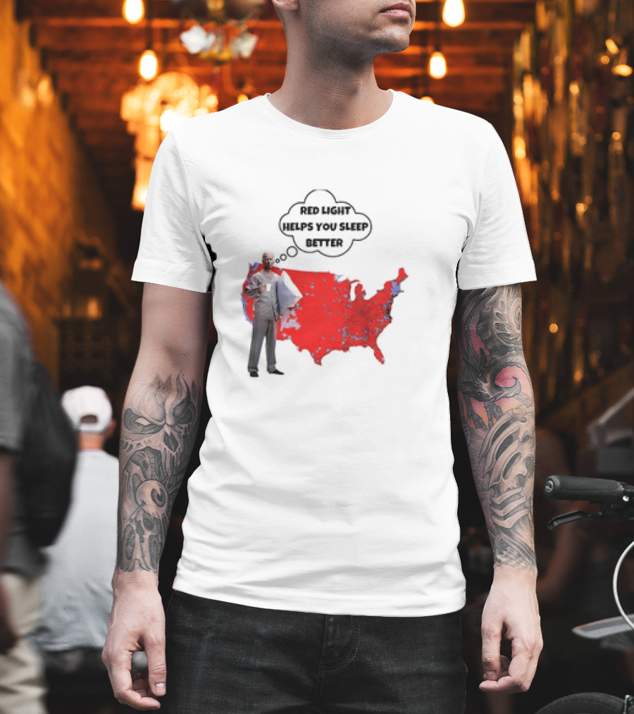Red Light Helps You Sleep Better USA Map T-Shirt
