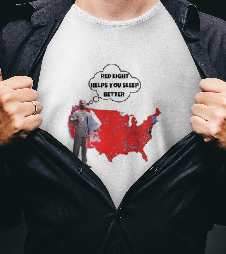 Red Light Helps You Sleep Better USA Map T-Shirt