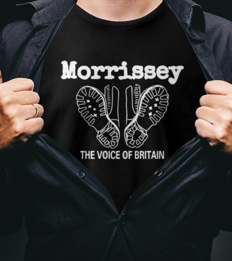 Morrissey The Voice Of Britain Iconic Boot Print T-Shirt