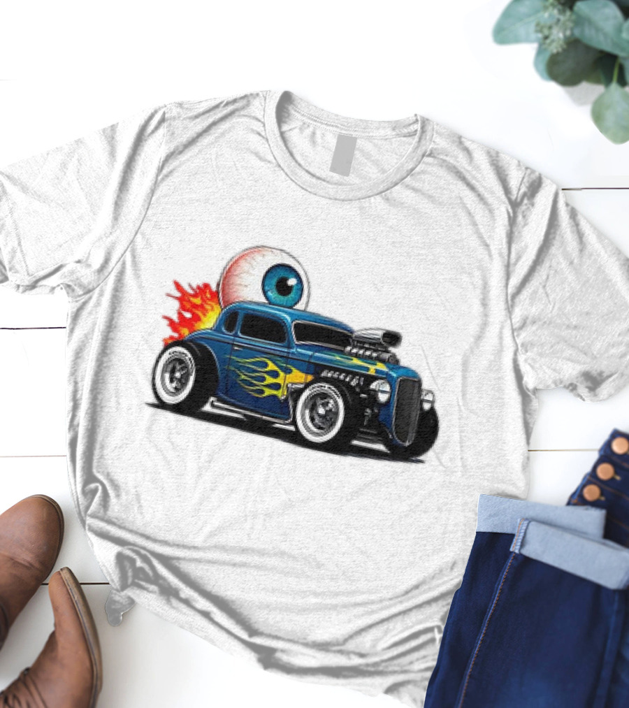 Le Hot Rod D’Eyeba11 Eye-Flame Car T-Shirt