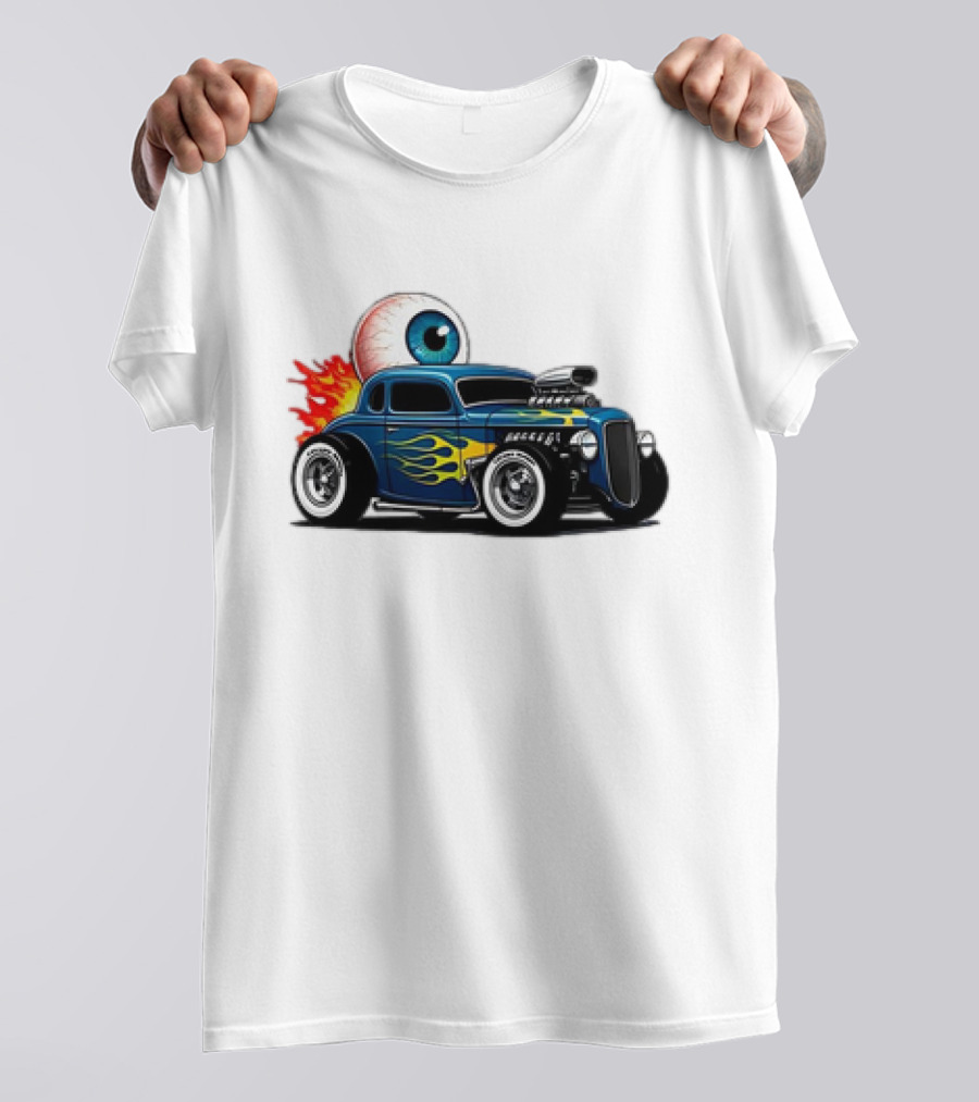Le Hot Rod D’Eyeba11 Eye-Flame Car T-Shirt