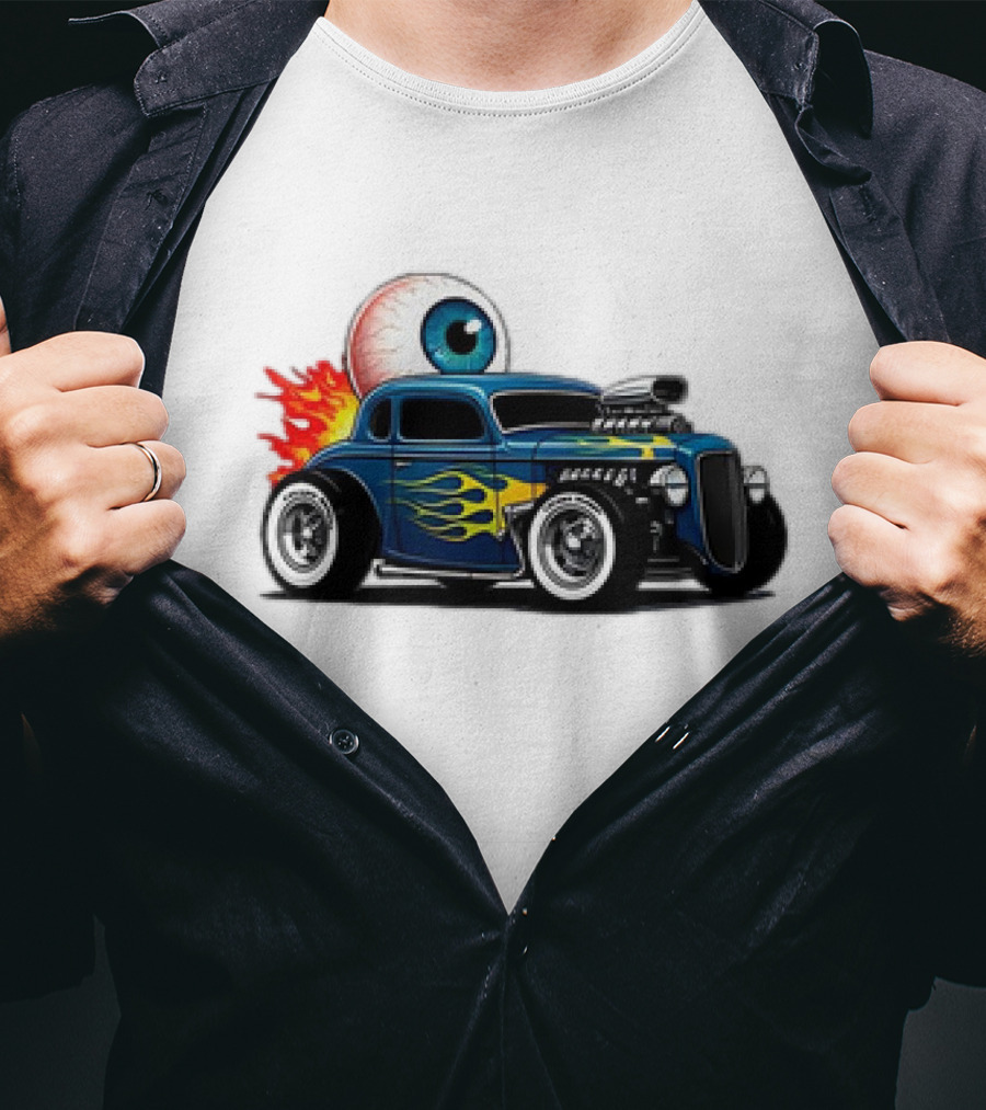 Le Hot Rod D’Eyeba11 Eye-Flame Car T-Shirt