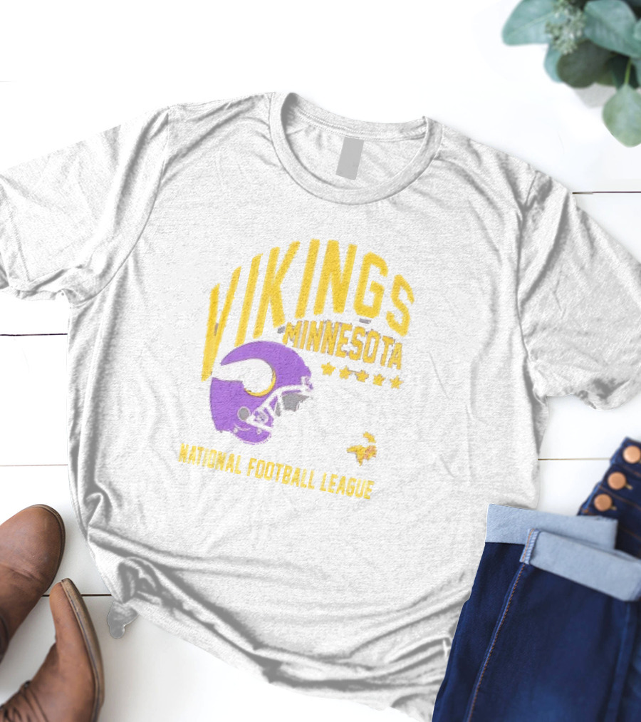 Minnesota Vikings National Football League Helmet Stars T-Shirt