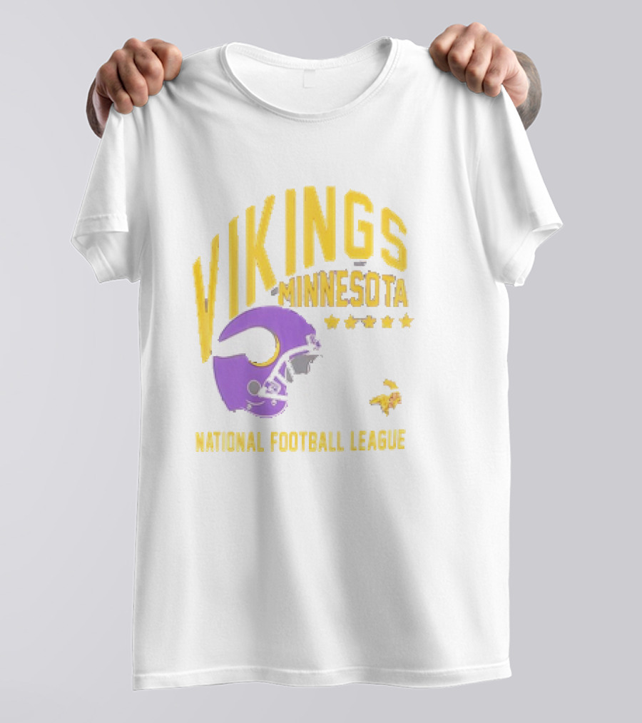 Minnesota Vikings National Football League Helmet Stars T-Shirt