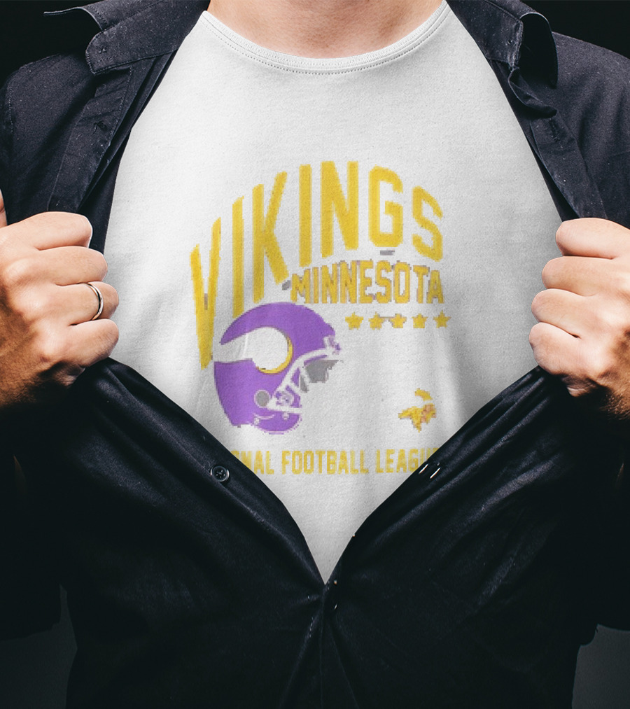 Minnesota Vikings National Football League Helmet Stars T-Shirt