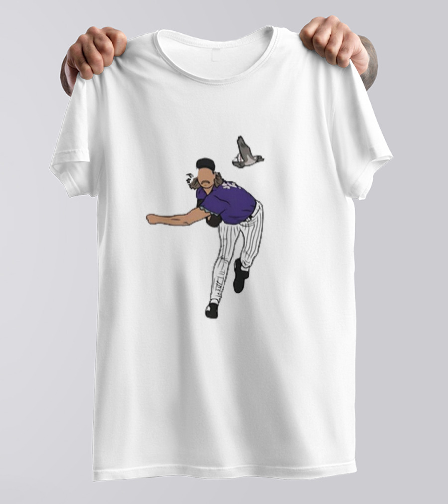 Randy Johnson Bird Collision Moment Baseball T-Shirt