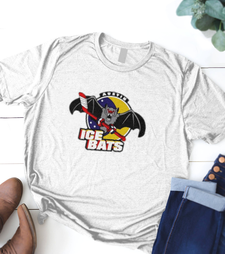 Austin Ice Bats Ludicrous Cartoon Hockey T-Shirt