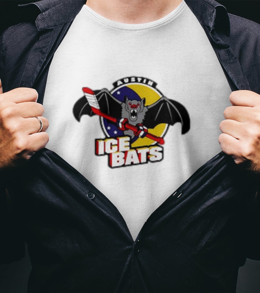 Austin Ice Bats Ludicrous Cartoon Hockey T-Shirt