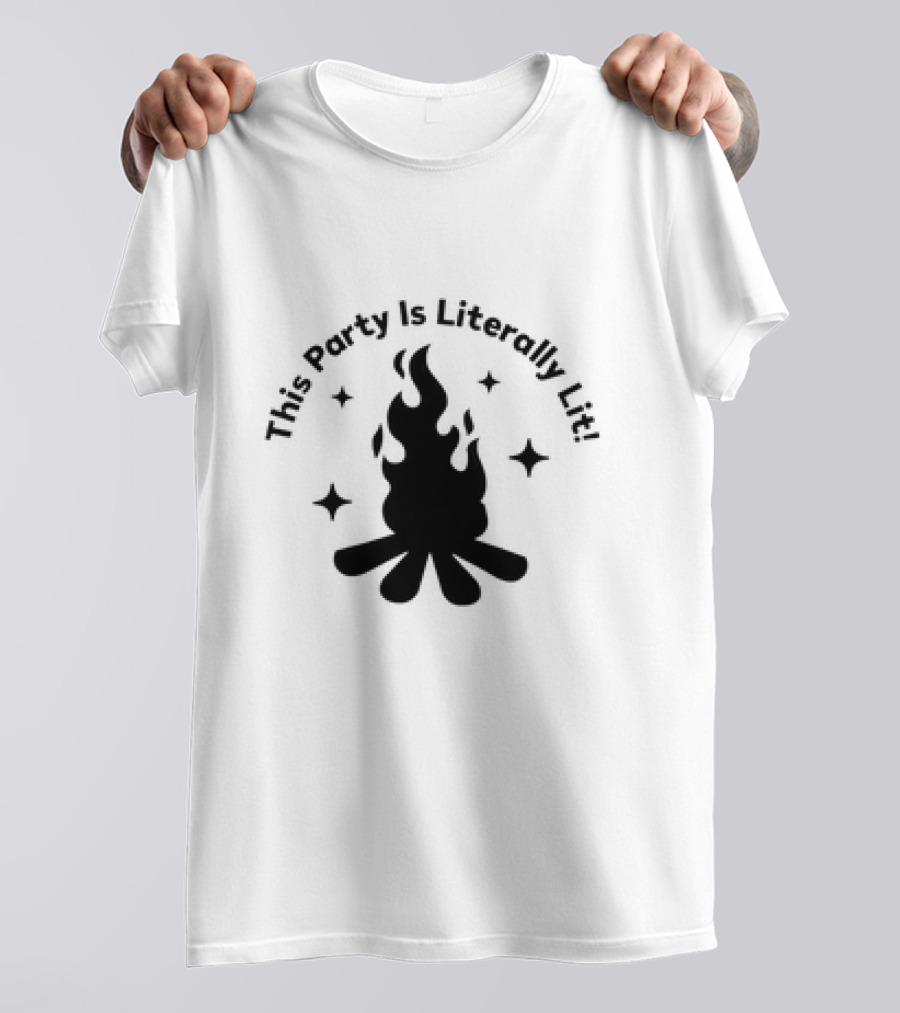 This Party Is Literally Lit Campfire Stars T-Shirt