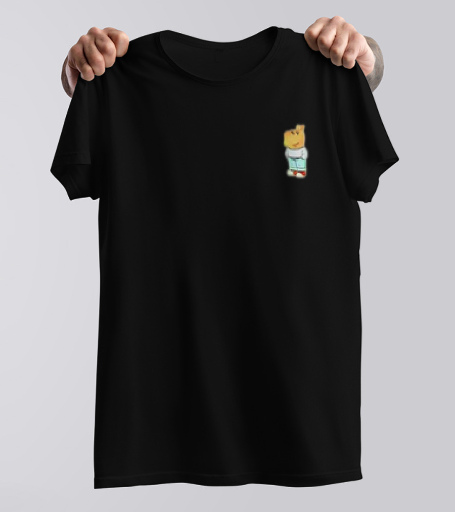 Chill Guy Dog Cartoon With Light Blue Outfit And Red Shoes T-Shirt