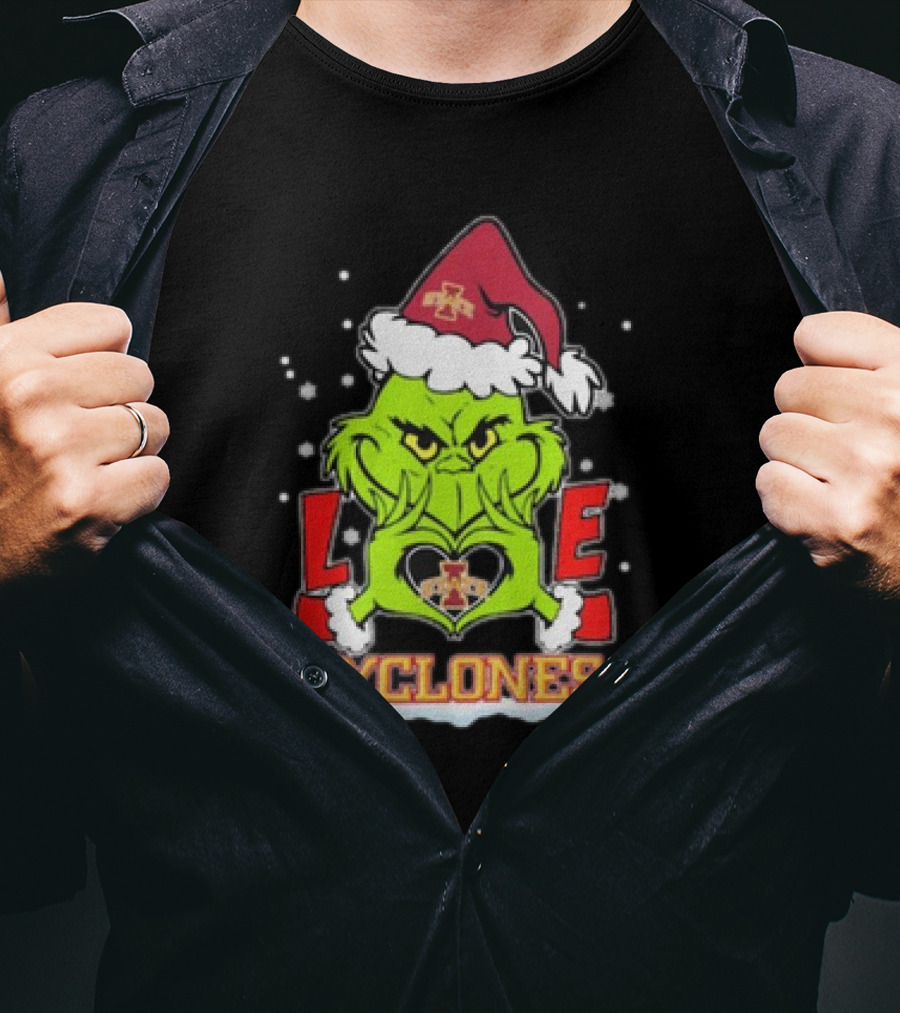 The Grinch Christmas Love Cyclones Iowa State Football T-Shirt