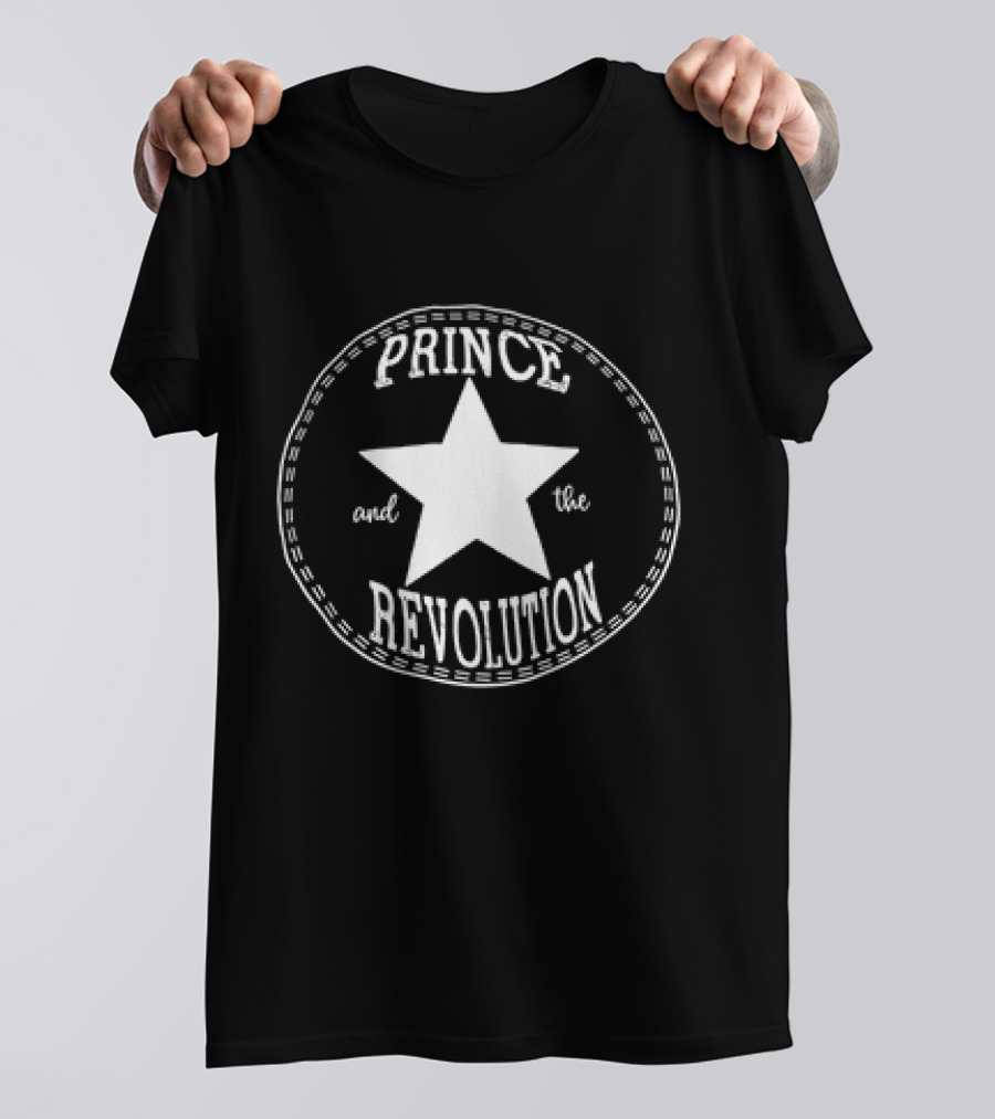 Prince And The Revolution White Star Circular T-Shirt