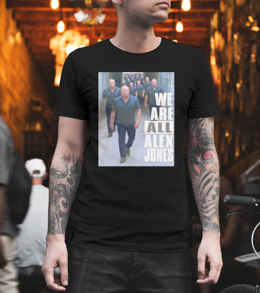 We Are All Alex Jones Multiple Clones Walking In Tunnel T-Shirt