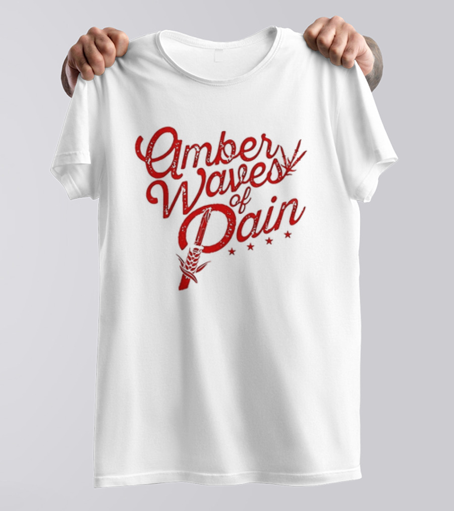 Amber Waves Of Pain Farm Style Red Barn And Wheat T-Shirt