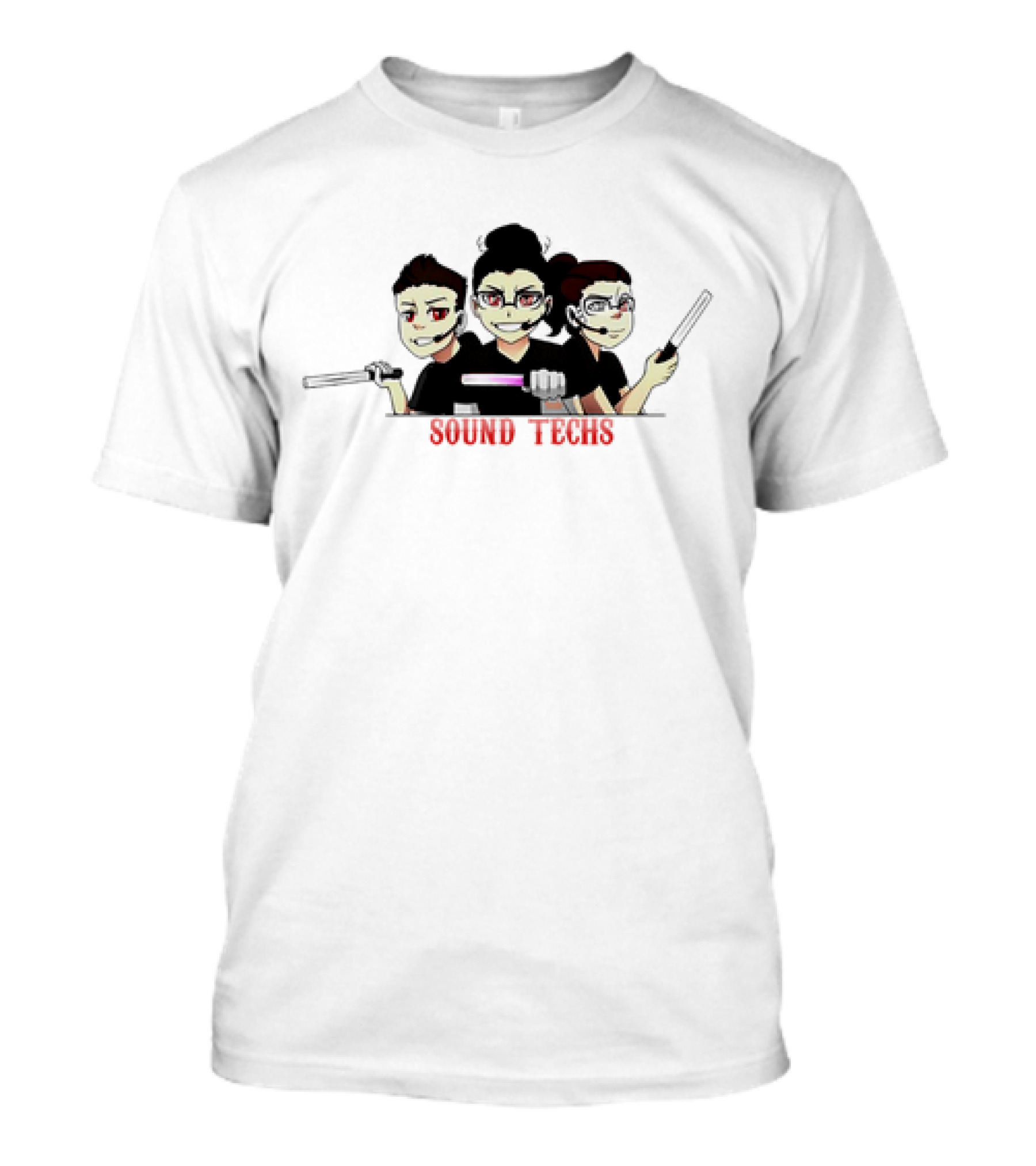 Sound Techs Trio With Microphones And Light Sticks Classic T-Shirt