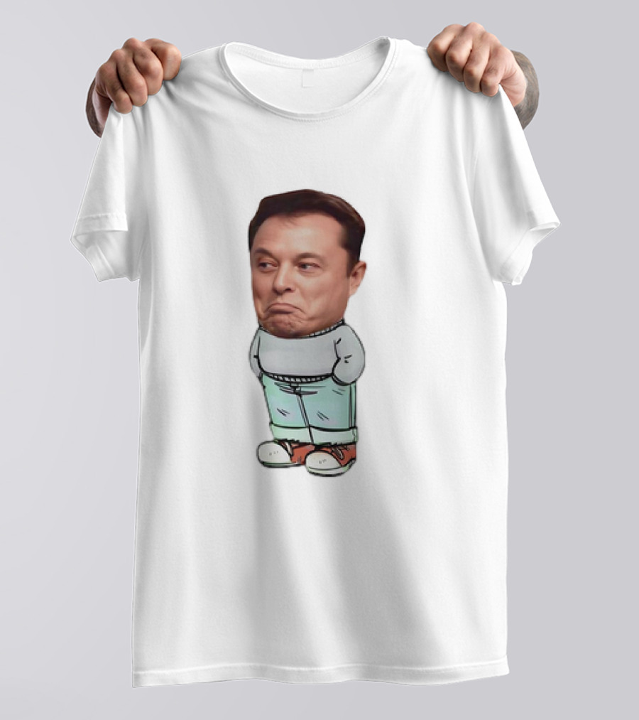 Elon Musk Cartoon Character Chill Guy With Dog Attire T-Shirt