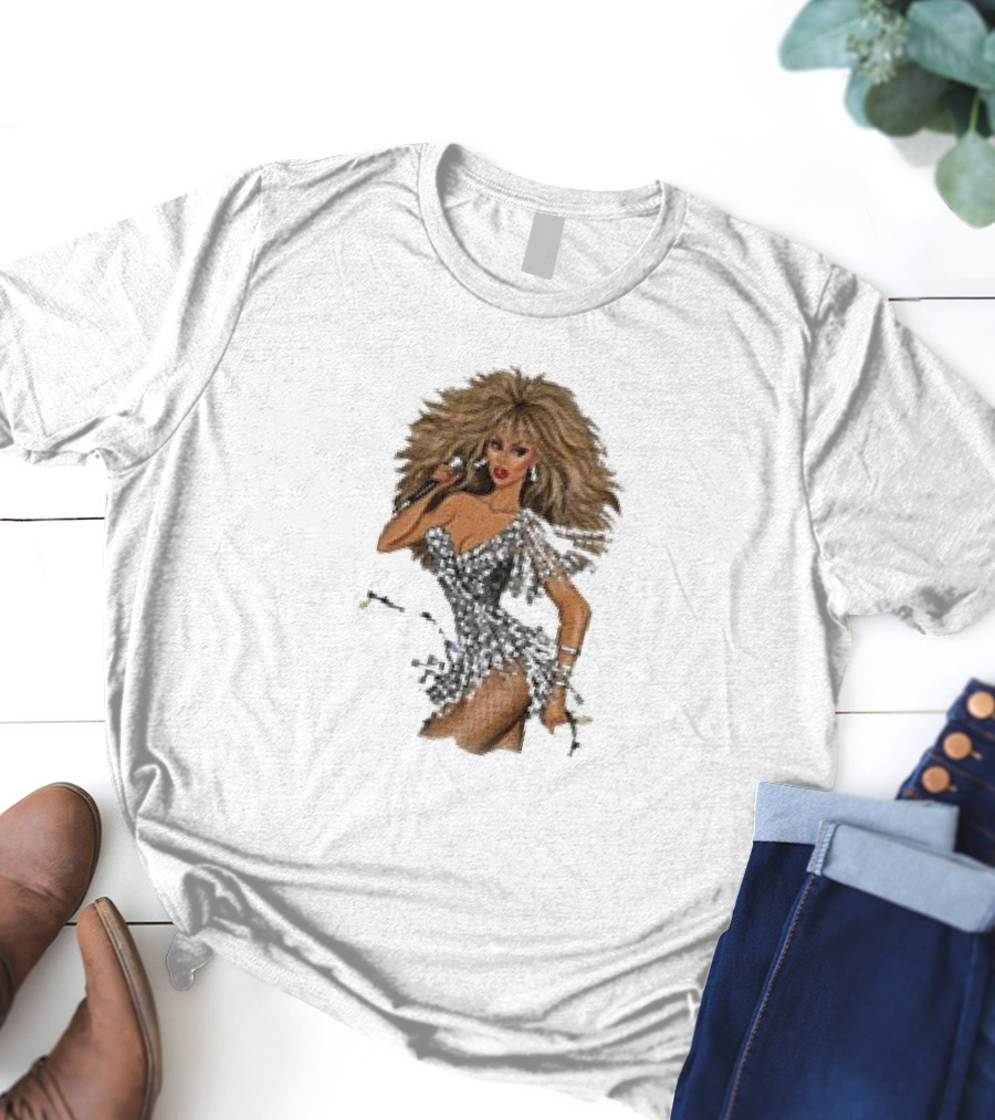 White Christmas Hayden Williams Tina Turner Glamorous Sequin Diva T-Shirt