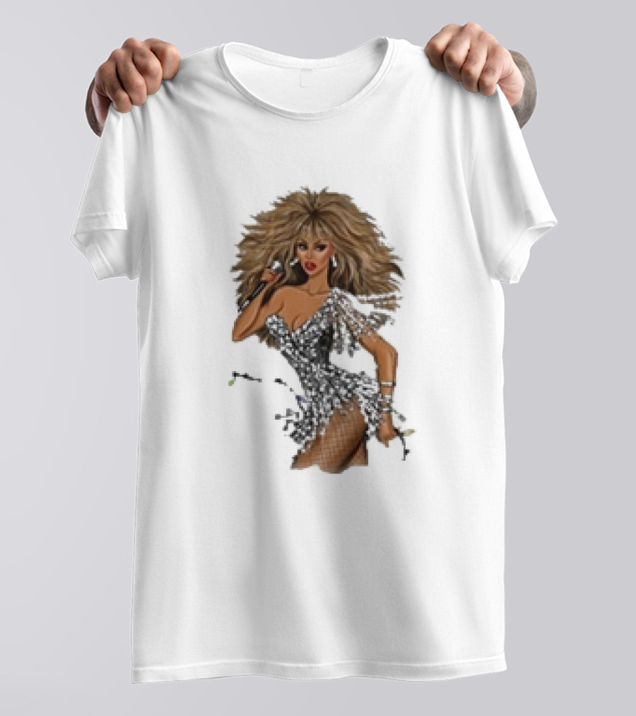 White Christmas Hayden Williams Tina Turner Glamorous Sequin Diva T-Shirt