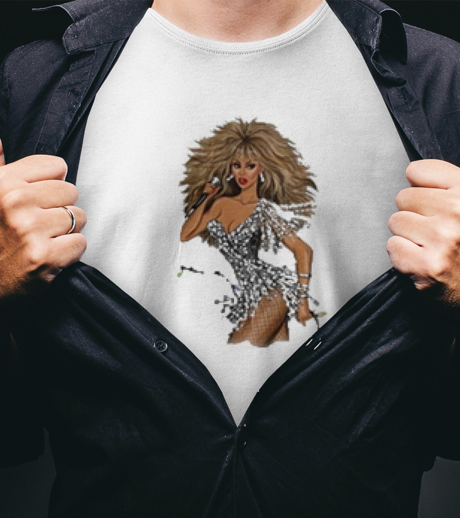 White Christmas Hayden Williams Tina Turner Glamorous Sequin Diva T-Shirt