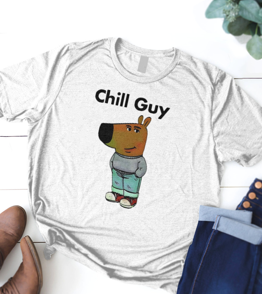 Chill Guy Dog Meme Casual T-Shirt