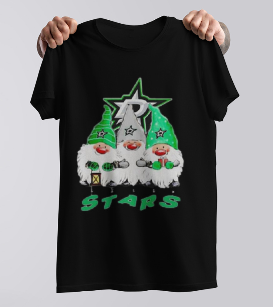 Dallas Stars Christmas Gnomes Festive NHL T-Shirt