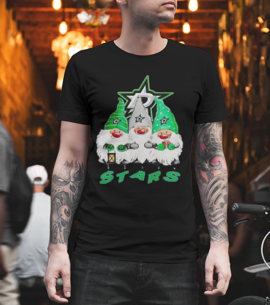 Dallas Stars Christmas Gnomes Festive NHL T-Shirt