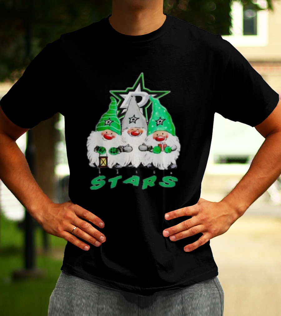 Dallas Stars Christmas Gnomes Festive NHL T-Shirt