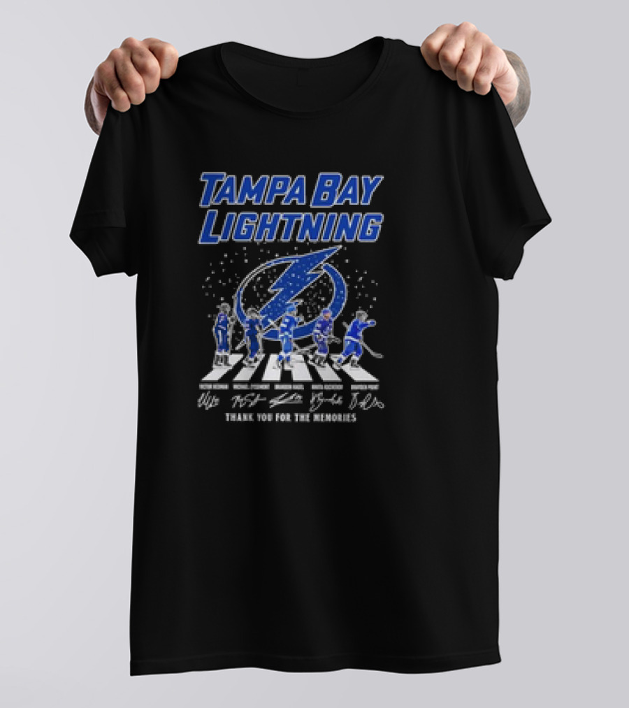Tampa Bay Lightning Hockey Abbey Road Thank You For The Memories Signatures T-Shirt