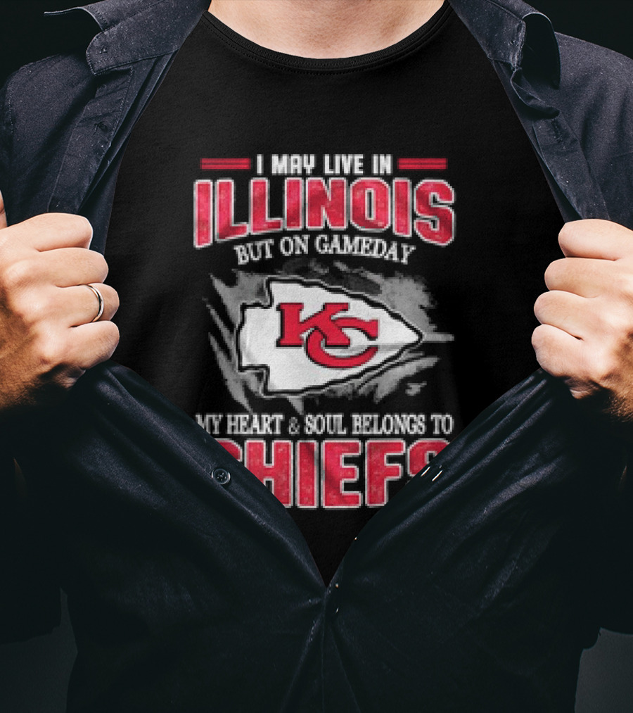 Illinois Gameday Heart And Soul Belongs To Kansas City Chiefs T-Shirt