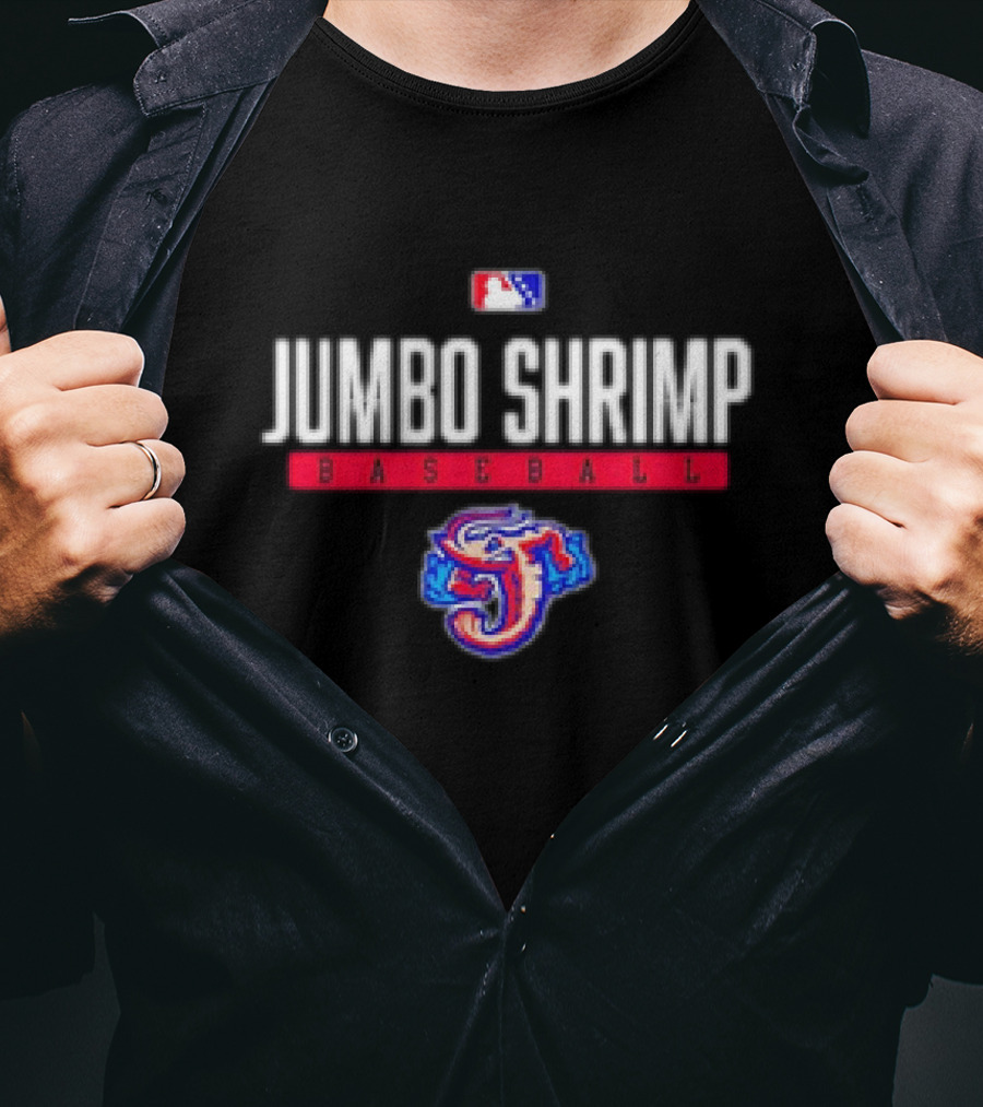 Jacksonville Jumbo Shrimp Baseball MLB Logo Bimm Ridder Performance T-Shirt