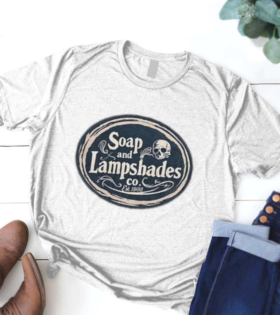 Soap And Lampshades Co Est 1938 Skull Motif T-Shirt