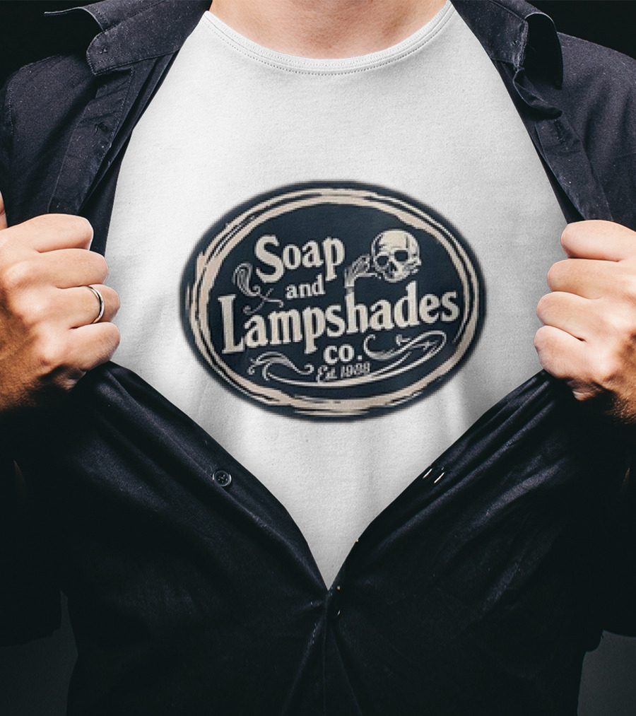 Soap And Lampshades Co Est 1938 Skull Motif T-Shirt