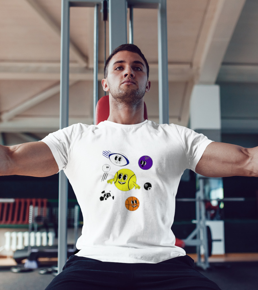 Andy Murray For UNICEF Funny Cartoon Ball Characters T-Shirt