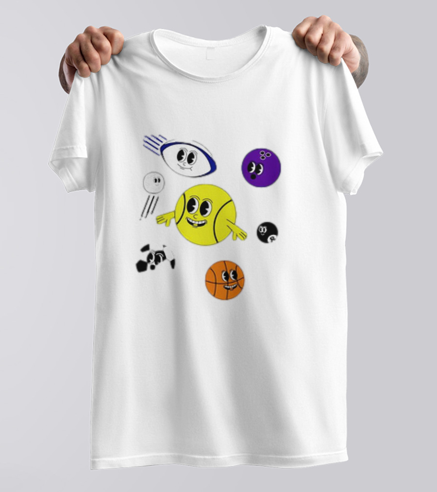 Andy Murray For UNICEF Funny Cartoon Ball Characters T-Shirt