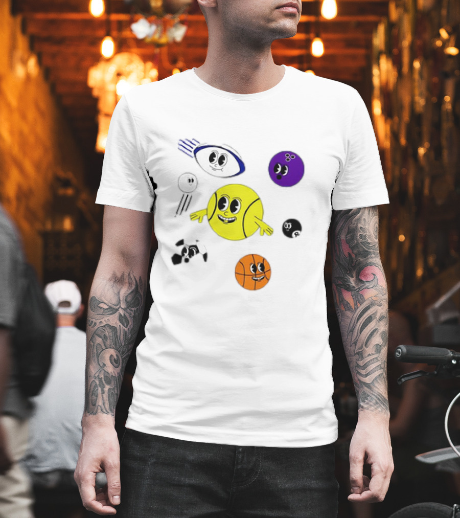 Andy Murray For UNICEF Funny Cartoon Ball Characters T-Shirt