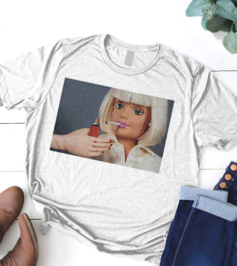 Barbie Smoking Cigarettes Doll With Lighter T-Shirt