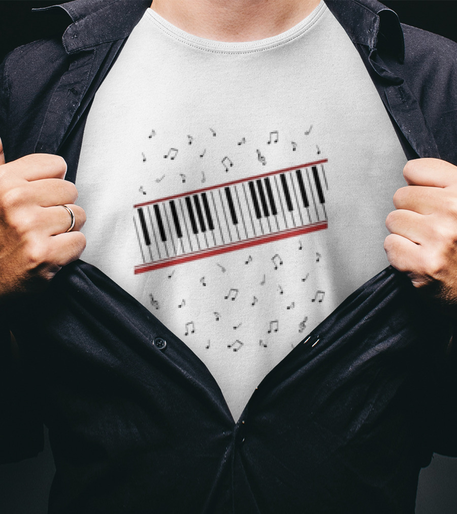 Beat It Musical Notes Piano Keys T-Shirt