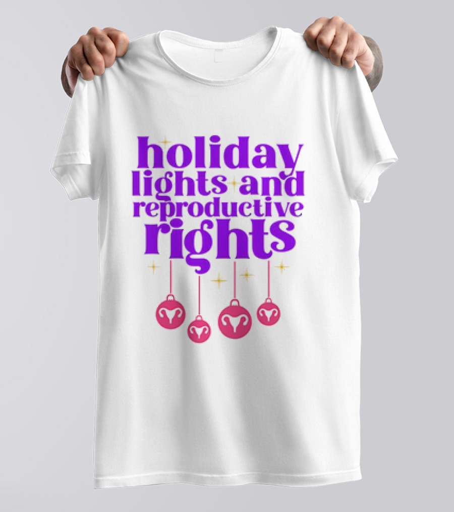 Holiday Lights And Reproductive Rights Ornaments With Symbols T-Shirt