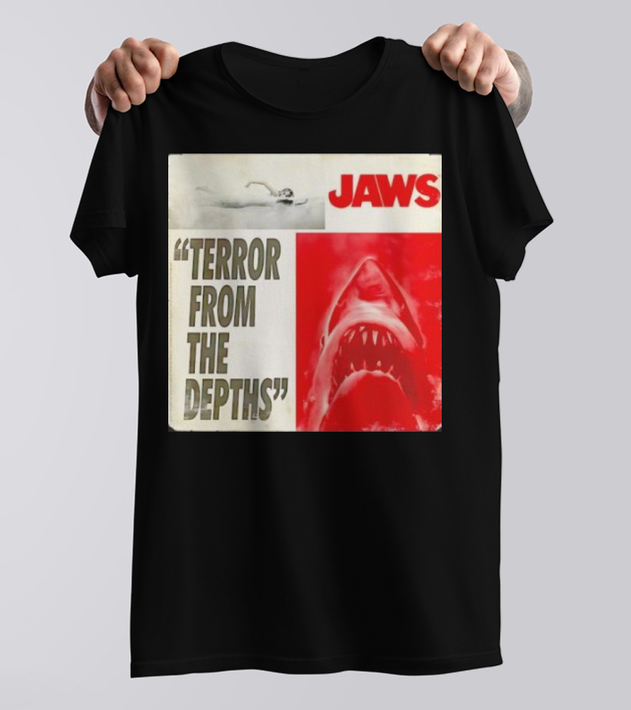 Jaws Terror From The Depths Retro Classic Movie Iconic Shark Attack Scene T-Shirt