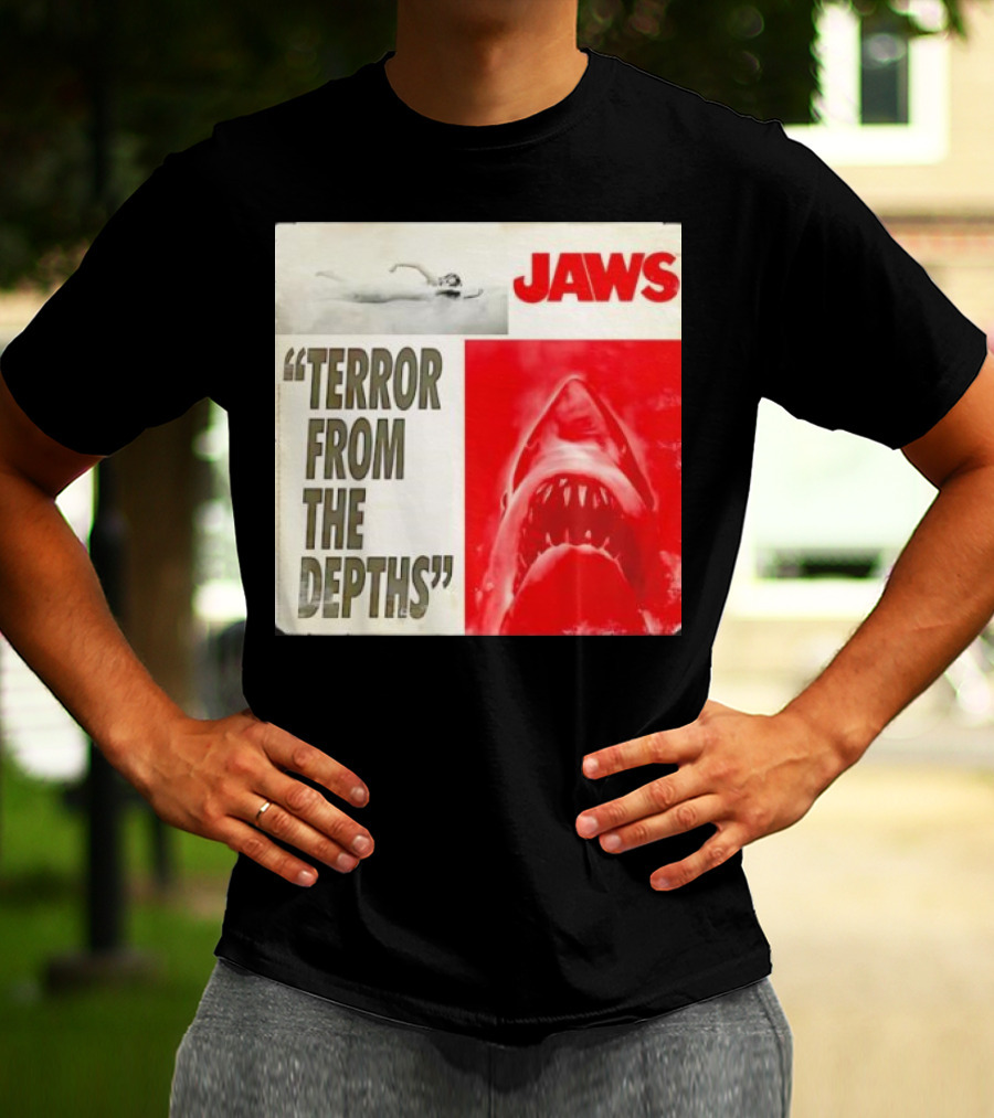 Jaws Terror From The Depths Retro Classic Movie Iconic Shark Attack Scene T-Shirt