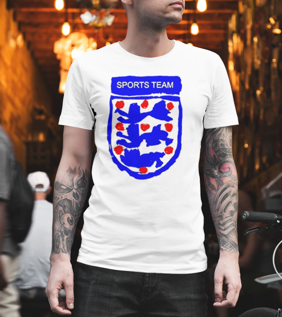 Sports Team Three Lions England Badge Crest T-Shirt