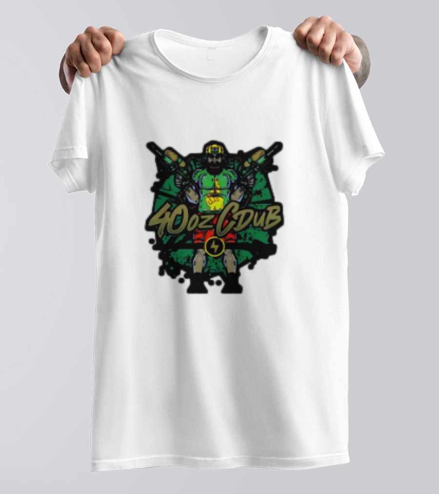 40ozCDub RemixDub Guns Warrior Power T-Shirt