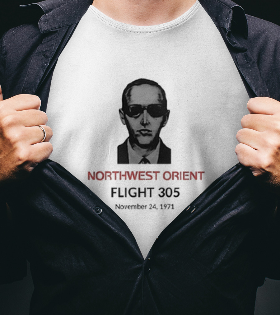 DB Cooper Northwest Orient Flight 305 Hijacking November 24 1971 Retro Aviation Mystery T-Shirt